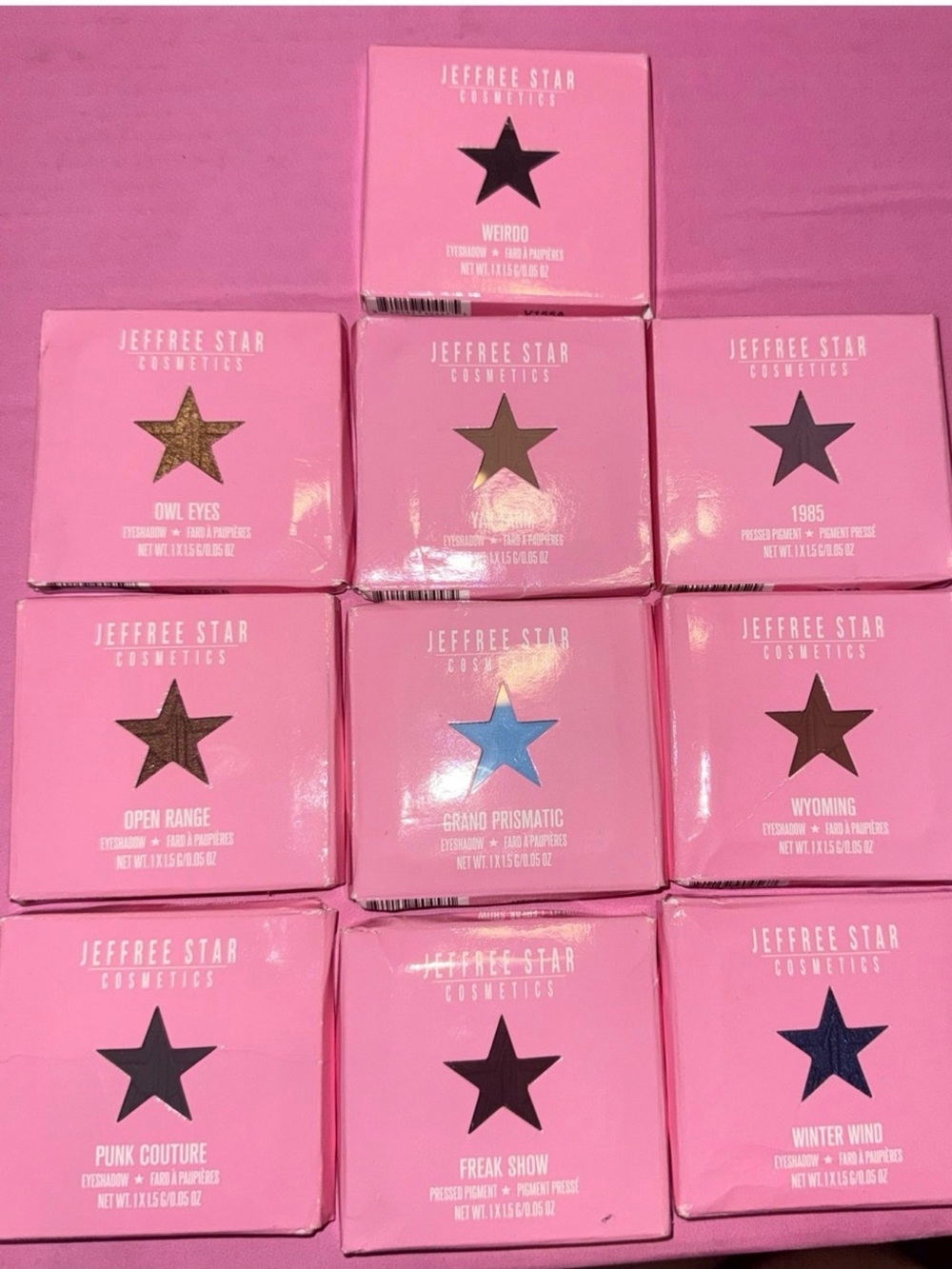 Jeffree Star Artistry Single Eyeshadows - NIB Bundle of 10